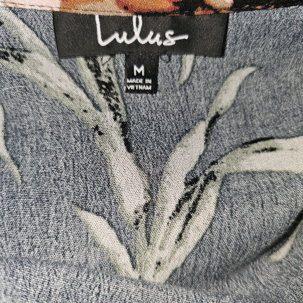 Lulu's Teal Floral Skort Dress Romper In M - Picture 6 of 8